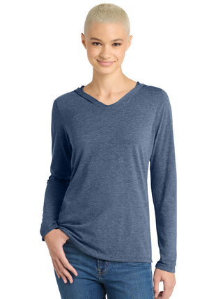 District® Women's Perfect Tri® Long Sleeve Hoodie. DM139L - Navy Frost | District