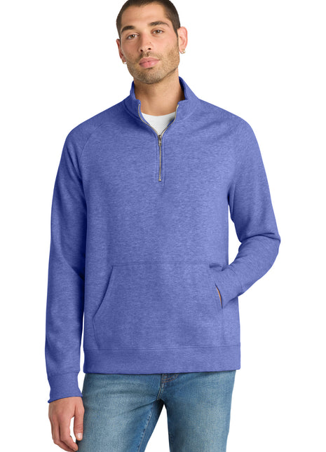 District® Lightweight Fleece 1/4-Zip. DM392 - Heathered Deep Royal | District
