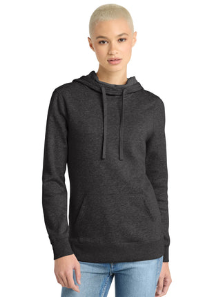 District ® Women's Lightweight Fleece Hoodie. DM493 - Heathered Black | District