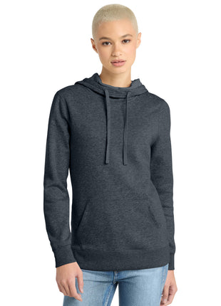 District ® Women's Lightweight Fleece Hoodie. DM493 - Heathered Navy | District