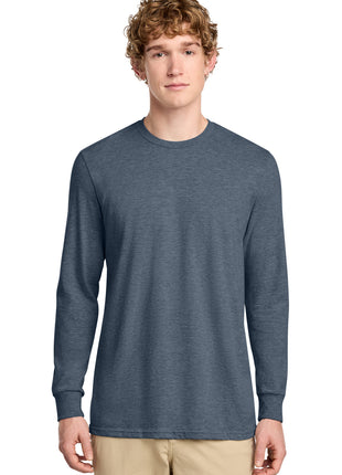 District® Perfect Blend® CVC Long Sleeve Tee DT109 - Heathered Navy | District