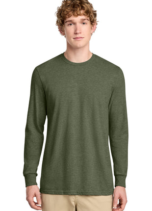 District® Perfect Blend® CVC Long Sleeve Tee DT109 - Heathered Olive | District