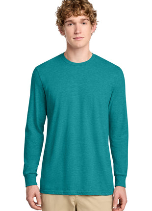 District® Perfect Blend® CVC Long Sleeve Tee DT109 - Heathered Teal | District