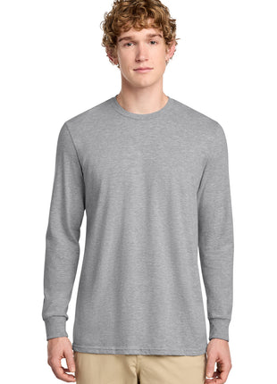 District® Perfect Blend® CVC Long Sleeve Tee DT109 - Light Heather Grey | District