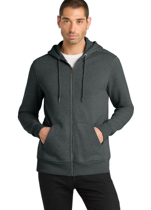 District ® Perfect Weight ® Fleece Full-Zip Hoodie DT1103 - Heathered Charcoal | District