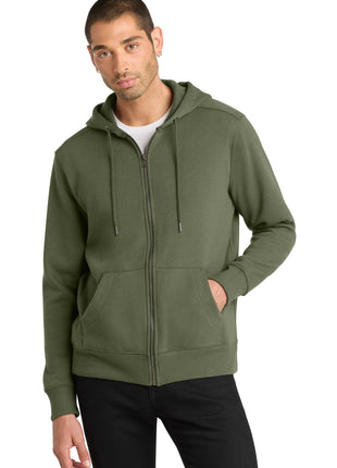 District ® Perfect Weight ® Fleece Full-Zip Hoodie DT1103 - Military Green | District