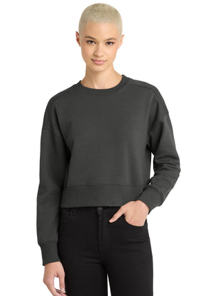 District ® Women's Perfect Weight ® Fleece Cropped Crew DT1105 - Charcoal | District