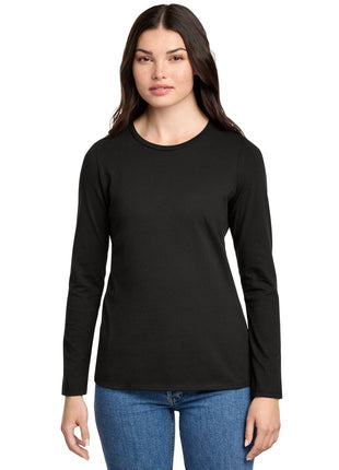 District® Women's Perfect Blend® CVC Long Sleeve Tee DT110 - Black | District