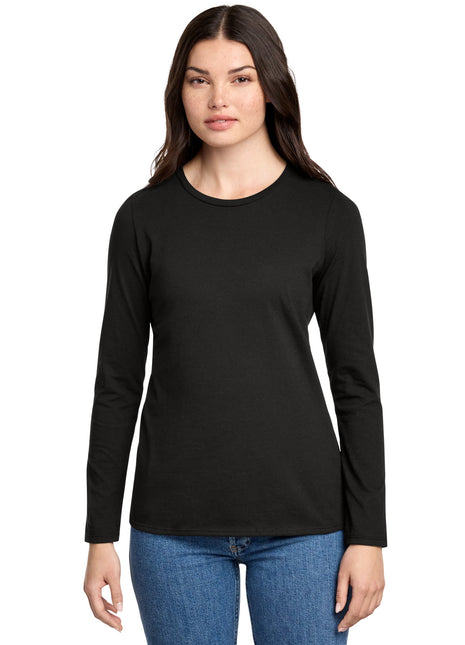 District® Women's Perfect Blend® CVC Long Sleeve Tee DT110 - Black | District