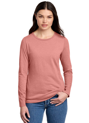District® Women's Perfect Blend® CVC Long Sleeve Tee DT110 - Blush Frost | District