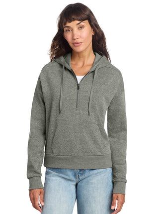District® Women's Perfect Tri® Fleece 1/2-Zip Pullover DT1311 - Heathered Charcoal | District