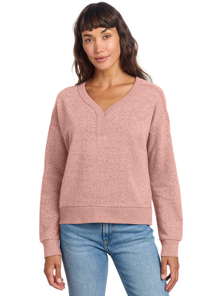 District® Women's Perfect Tri® Fleece V-Neck Sweatshirt DT1312 - Blush Frost | District