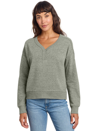 District® Women's Perfect Tri® Fleece V-Neck Sweatshirt DT1312 - Grey Frost | District