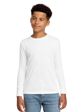 District® Youth Perfect Tri® Long Sleeve Tee DT132Y - White | District