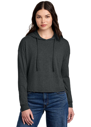 District® Women's Perfect Tri® Midi Long Sleeve Hoodie DT1390L - Black Frost | District
