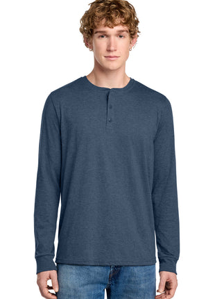District® Perfect Tri® Long Sleeve Henley DT145 - Navy Frost | District