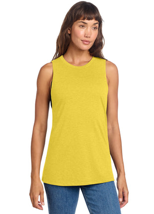 District® Women's Perfect Tri® Muscle Tank DT153 - Ochre Yellow Heather | District