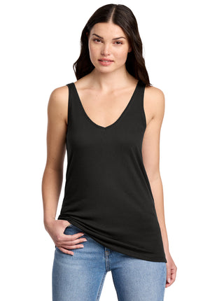 District® Women's Perfect Blend® CVC V-Neck Tank DT154 - Black | District
