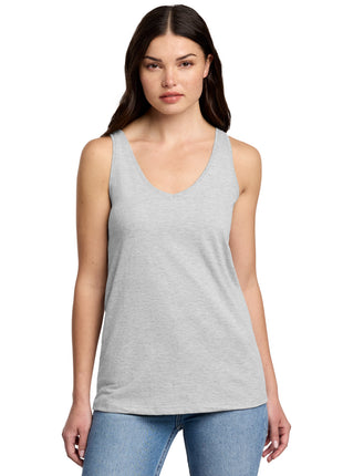 District® Women's Perfect Blend® CVC V-Neck Tank DT154 - Light Heather Grey | District