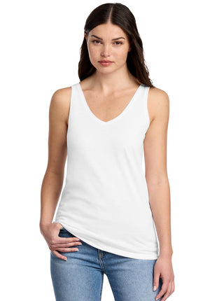 District® Women's Perfect Blend® CVC V-Neck Tank DT154 - White | District