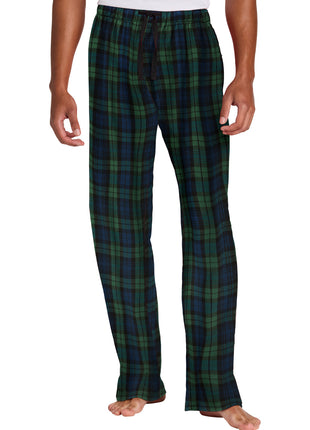 District® Flannel Plaid Pant. DT1800 - Forest Green/ Team Navy Black Watch Plaid | District