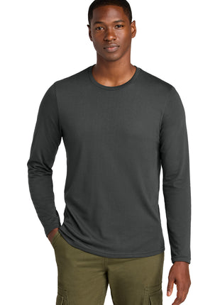 District® Perfect Weight® CVC Long Sleeve Tee DT185 - Charcoal | District