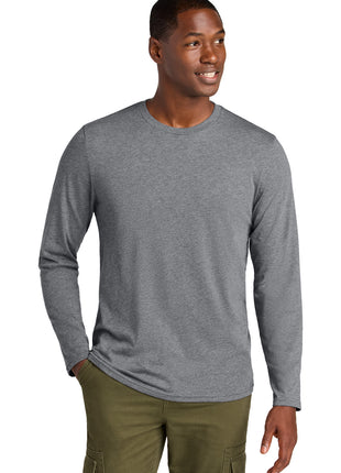 District® Perfect Weight® CVC Long Sleeve Tee DT185 - Graphite Heather | District