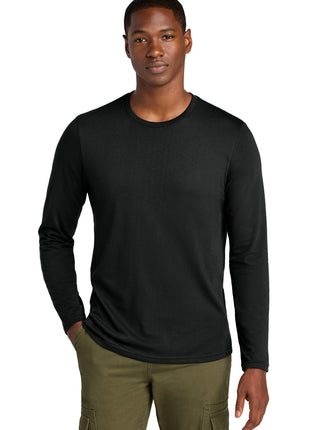 District® Perfect Weight® CVC Long Sleeve Tee DT185 - Jet Black | District