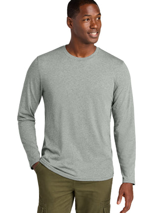District® Perfect Weight® CVC Long Sleeve Tee DT185 - Light Heather Grey | District