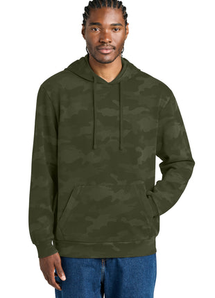 District Wash™ Camo Fleece Hoodie DT2200C - Olive Drab Green | District
