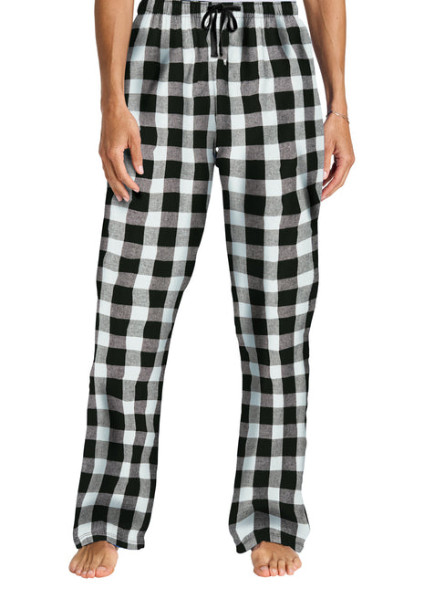 District® Women's Flannel Plaid Pant. DT2800 - Black/ White Buffalo Check | District