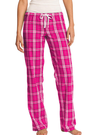 District® Women's Flannel Plaid Pant. DT2800 - Dark Fuchsia | District