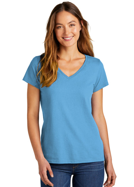 District® Women's The Concert Tee® V-Neck DT5002 - Aquatic Blue | District