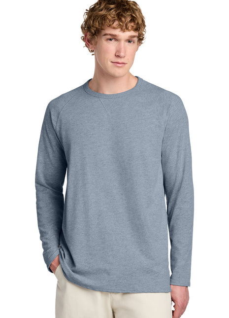 District® Featherweight French Terry™ Long Sleeve Crewneck DT572 - Flint Blue Heather | District