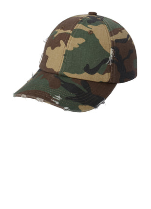 District® Distressed Cap. DT600 - Military Camo | District