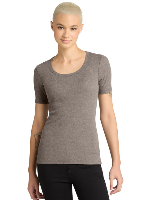 District® Women's V.I.T.™Rib Scoop Neck Tee DT6020 - Grey Frost | District