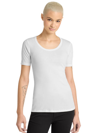 District® Women's V.I.T.™Rib Scoop Neck Tee DT6020 - White | District