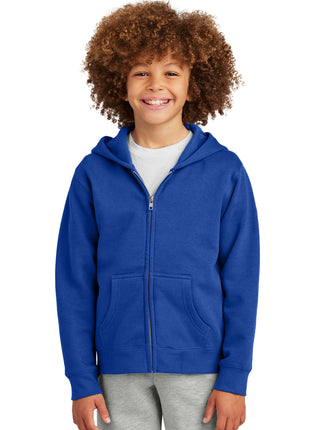 District® Youth V.I.T.™ Fleece Full-Zip Hoodie DT6102Y - Deep Royal | District
