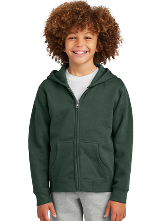 District® Youth V.I.T.™ Fleece Full-Zip Hoodie DT6102Y - Forest Green | District