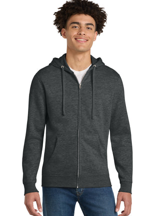 District® V.I.T.™Fleece Full-Zip Hoodie DT6102 - Heathered Charcoal | District