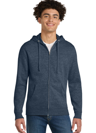 District® V.I.T.™Fleece Full-Zip Hoodie DT6102 - Heathered Navy | District