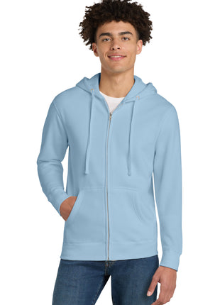 District® V.I.T.™Fleece Full-Zip Hoodie DT6102 - Ice Blue | District