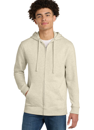 District® V.I.T.™Fleece Full-Zip Hoodie DT6102 - Oatmeal Heather | District