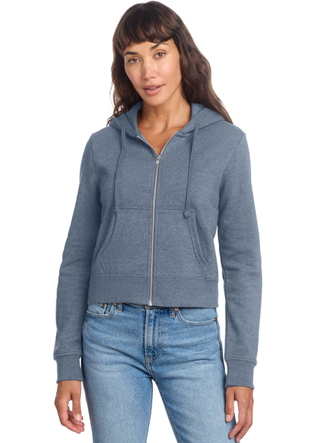 District® Women's V.I.T.™ Fleece Full-Zip Hoodie DT6103 - Flint Blue Heather | District