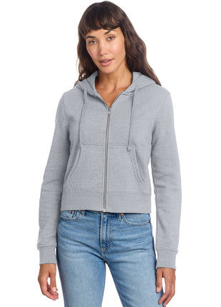 District® Women's V.I.T.™ Fleece Full-Zip Hoodie DT6103 - Light Heather Grey | District