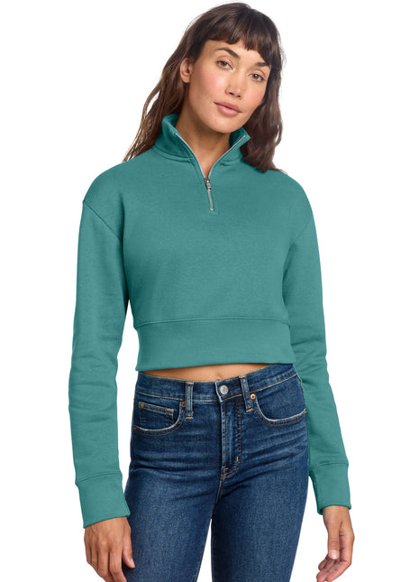 District® Women's V.I.T.™ Fleece 1/2-Zip DT6111 - Eucalyptus Blue | District