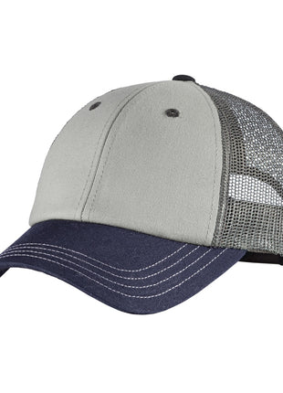 District® Tri-Tone Mesh Back Cap DT616 - Chrome/ New Navy/ Charcoal | District