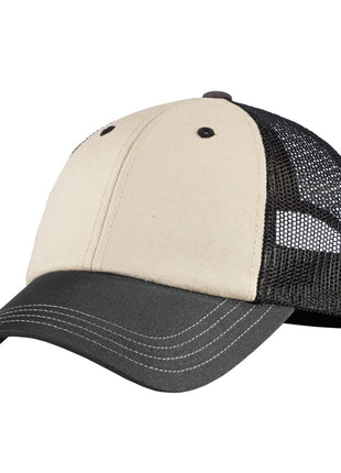 District® Tri-Tone Mesh Back Cap DT616 - Sandstone/ Charcoal/ Black | District