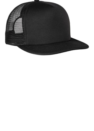 District® Flat Bill Snapback Trucker Cap. DT624 - Black | District