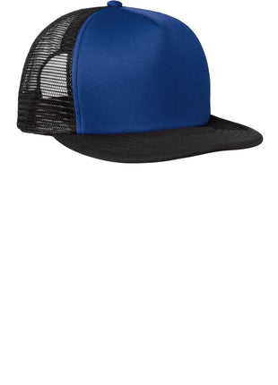District® Flat Bill Snapback Trucker Cap. DT624 - Royal | District